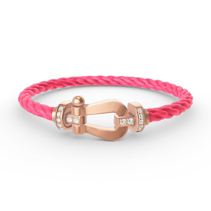 [⭐Renara]FORCE LARGE HORSESHOE HALF DIAMOND BRACELET ROSE GOLD