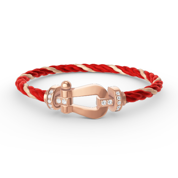 [⭐Renara]FORCE LARGE HORSESHOE HALF DIAMOND BRACELET ROSE GOLD