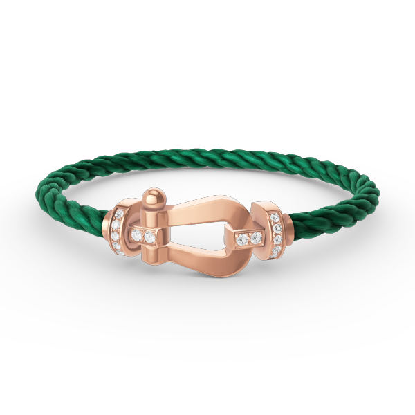 [⭐Renara]FORCE LARGE HORSESHOE HALF DIAMOND BRACELET ROSE GOLD