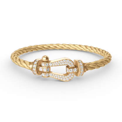 [⭐Renara]FORCE LARGE HORSESHOE FULL DIAMOND BRACELET GOLD