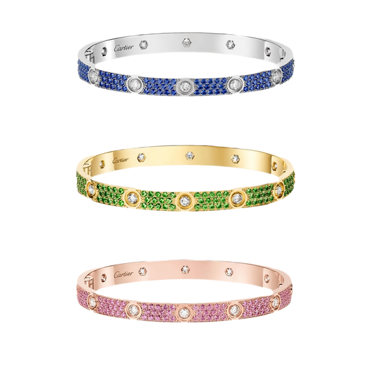 [⭐Renara]2026 PAVE GEMSTONE LOVE BRACELET 6.1MM 10 DIAMONDS