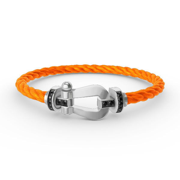 [⭐Renara]FORCE LARGE HORSESHOE BLACK DIAMOND BRACELET SILVER