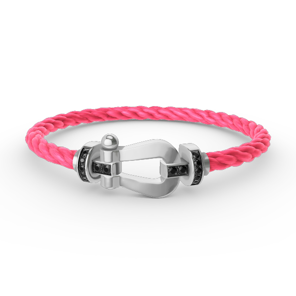 [⭐Renara]FORCE LARGE HORSESHOE BLACK DIAMOND BRACELET SILVER