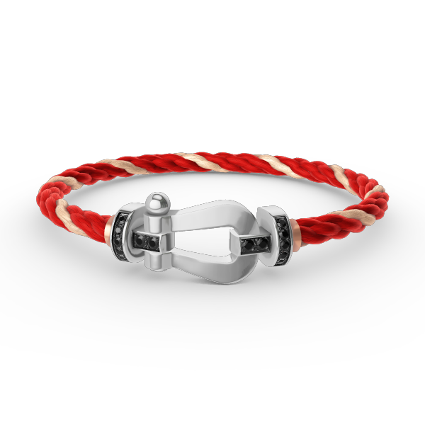 [⭐Renara]FORCE LARGE HORSESHOE BLACK DIAMOND BRACELET SILVER