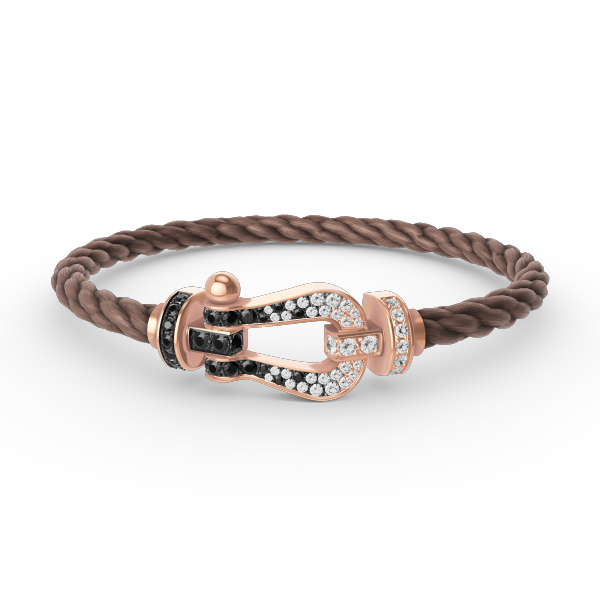 [⭐Renara]FORCE LARGE HORSESHOE BLACK WHITE DIAMOND BRACELET ROSE GOLD