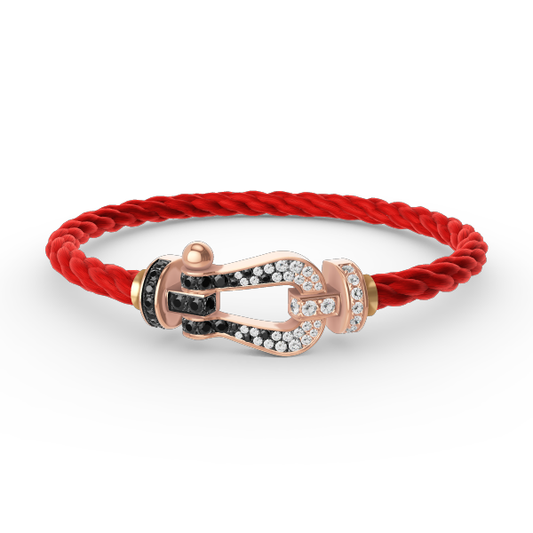 [⭐Renara]FORCE LARGE HORSESHOE BLACK WHITE DIAMOND BRACELET ROSE GOLD