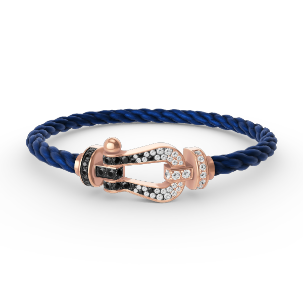 [⭐Renara]FORCE LARGE HORSESHOE BLACK WHITE DIAMOND BRACELET ROSE GOLD