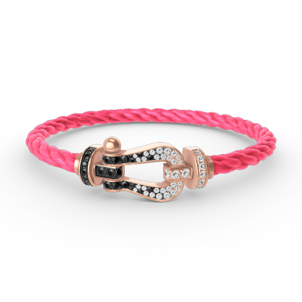 [⭐Renara]FORCE LARGE HORSESHOE BLACK WHITE DIAMOND BRACELET ROSE GOLD