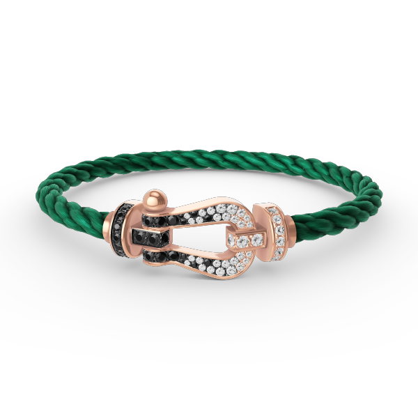 [⭐Renara]FORCE LARGE HORSESHOE BLACK WHITE DIAMOND BRACELET ROSE GOLD
