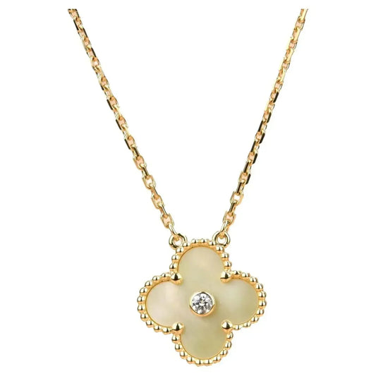 [⭐Renara]CLOVER 15MM DIAMOND GOLD MOTHER OF PEARL NECKLACE