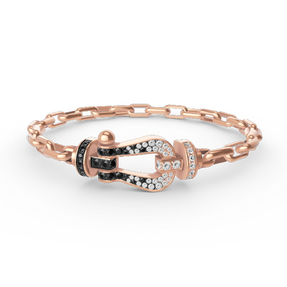 [⭐Renara]FORCE LARGE HORSESHOE CLASP  METAL BRACELET