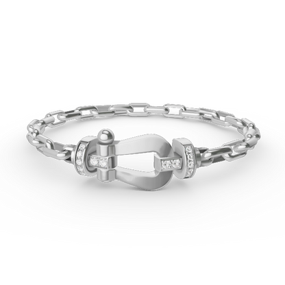 [⭐Renara]FORCE LARGE HORSESHOE CLASP  METAL BRACELET