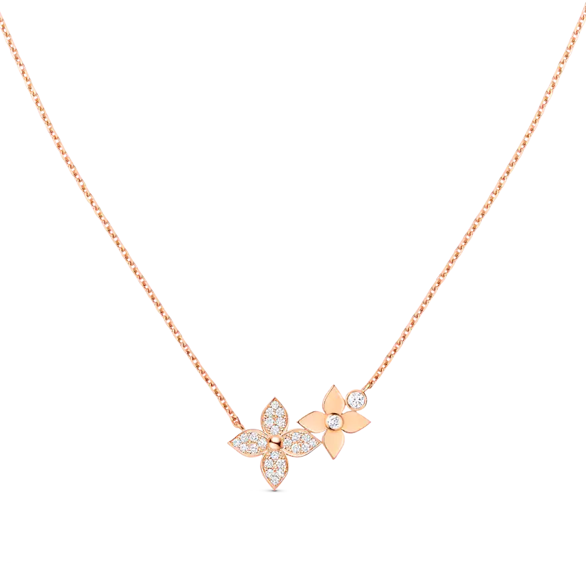 [⭐Renara]STAR BLOSSOM NECKLACE PINK GOLD DIAMONDS