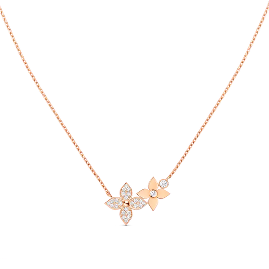 [⭐Renara]STAR BLOSSOM NECKLACE PINK GOLD DIAMONDS