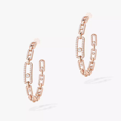 [[⭐Renara]Move Link Diamond Hoop Earrings