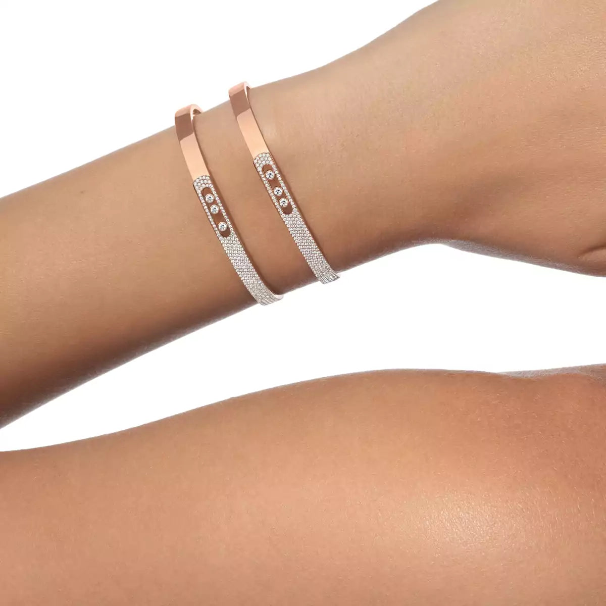 [⭐Renara]Move Noa Rose Gold Pavé Diamond Bangle Bracelet