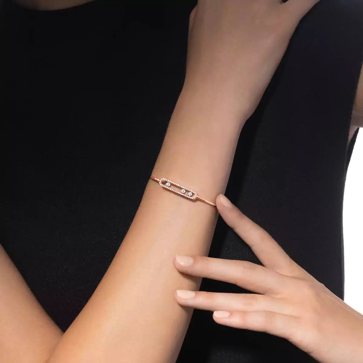 [⭐Renara]Move Pavé Diamond Bangle Bracelet M