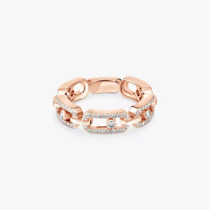 [⭐Renara]Move Link Pave_-Set Diamond Ring in Gold