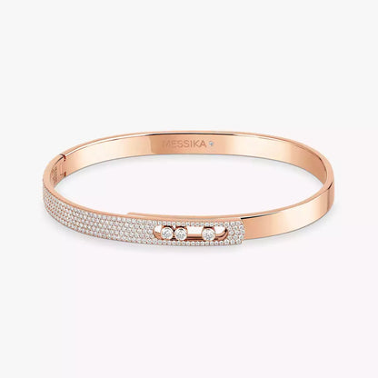 [⭐Renara]Move Noa Rose Gold Pavé Diamond Bangle Bracelet