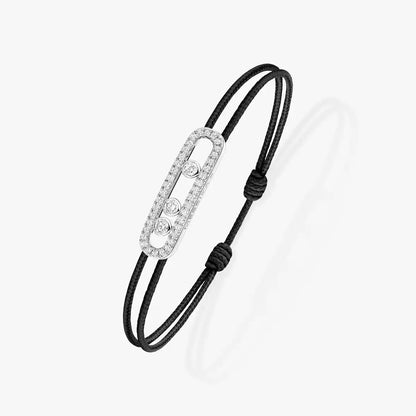 [⭐Renara]Messika Care(s) pink cord pavé bracelet