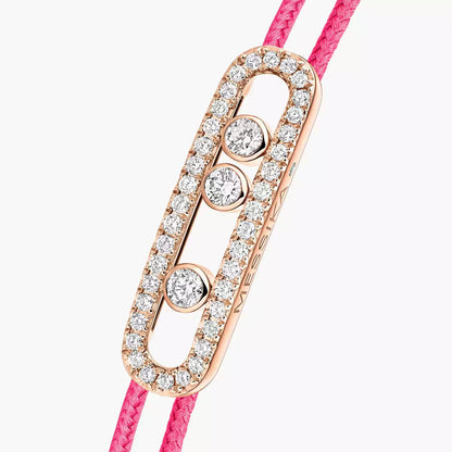 [⭐Renara]Messika Care(s) pink cord pavé bracelet