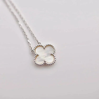[⭐Renara]CLOVER  15MM WHITE MOTHER-OF-PEARL SILVER