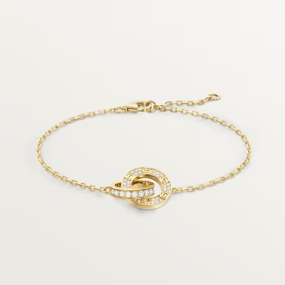[⭐Renara]LOVE DOUBLE RING FULL DIAMOND BRACELET