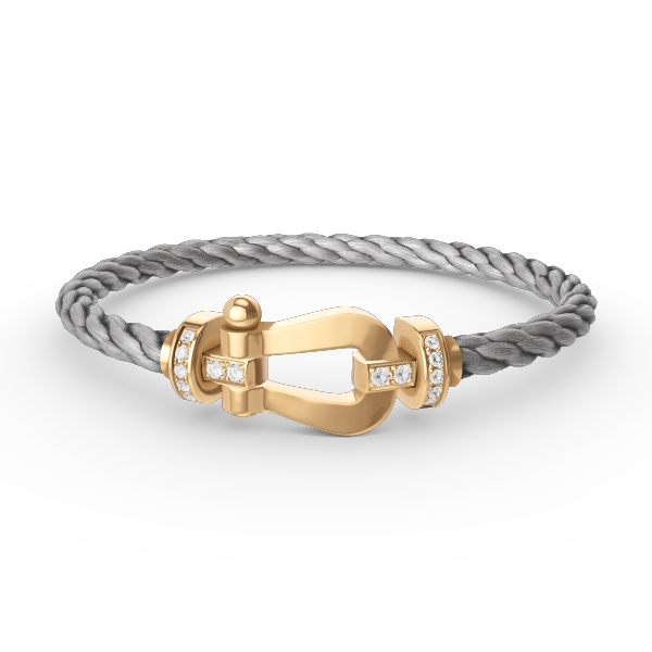 [⭐Renara]FORCE LARGE HORSESHOE HALF DIAMOND BRACELET GOLD