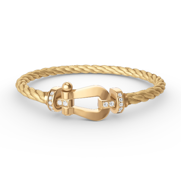 [⭐Renara]FORCE LARGE HORSESHOE HALF DIAMOND BRACELET GOLD