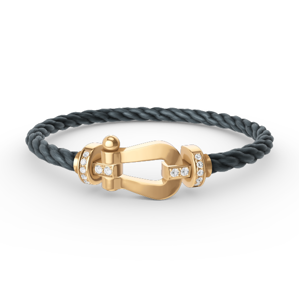 [⭐Renara]FORCE LARGE HORSESHOE HALF DIAMOND BRACELET GOLD