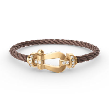 [⭐Renara]FORCE LARGE HORSESHOE HALF DIAMOND BRACELET GOLD