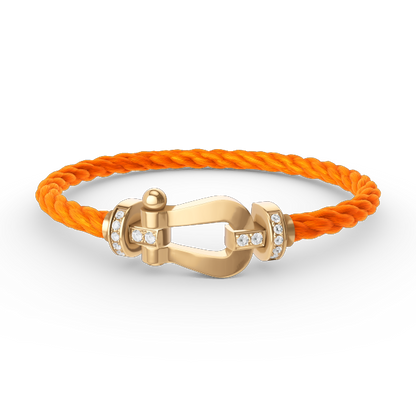 [⭐Renara]FORCE LARGE HORSESHOE HALF DIAMOND BRACELET GOLD