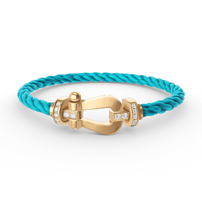 [⭐Renara]FORCE LARGE HORSESHOE HALF DIAMOND BRACELET GOLD