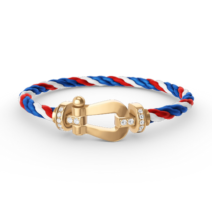 [⭐Renara]FORCE LARGE HORSESHOE HALF DIAMOND BRACELET GOLD