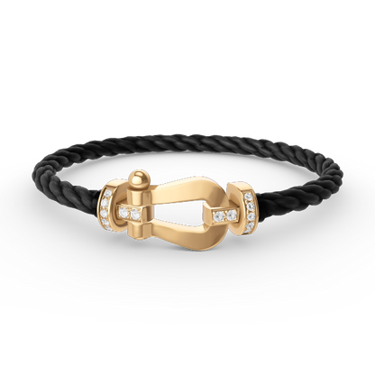 [⭐Renara]FORCE LARGE HORSESHOE HALF DIAMOND BRACELET GOLD