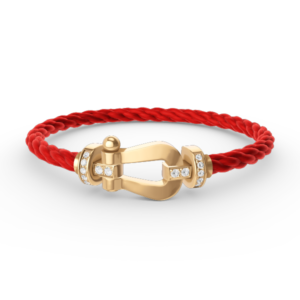 [⭐Renara]FORCE LARGE HORSESHOE HALF DIAMOND BRACELET GOLD