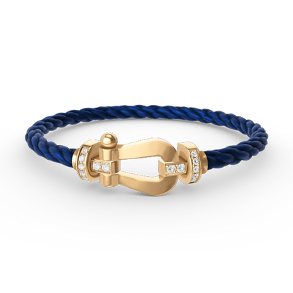 [⭐Renara]FORCE LARGE HORSESHOE HALF DIAMOND BRACELET GOLD