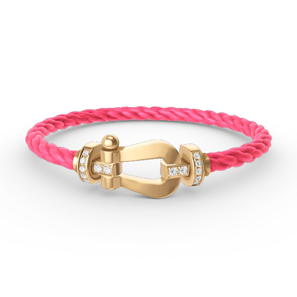 [⭐Renara]FORCE LARGE HORSESHOE HALF DIAMOND BRACELET GOLD