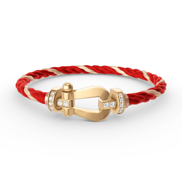[⭐Renara]FORCE LARGE HORSESHOE HALF DIAMOND BRACELET GOLD