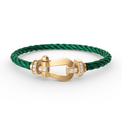 [⭐Renara]FORCE LARGE HORSESHOE HALF DIAMOND BRACELET GOLD