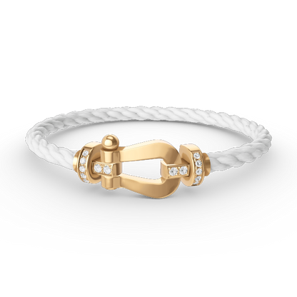 [⭐Renara]FORCE LARGE HORSESHOE HALF DIAMOND BRACELET GOLD