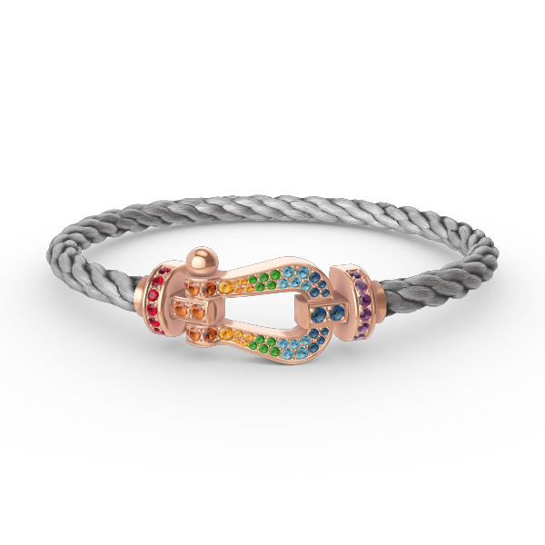 [⭐Renara]FORCE LARGE HORSESHOE  COLORED DIAMOND BRACELET ROSE GOLD