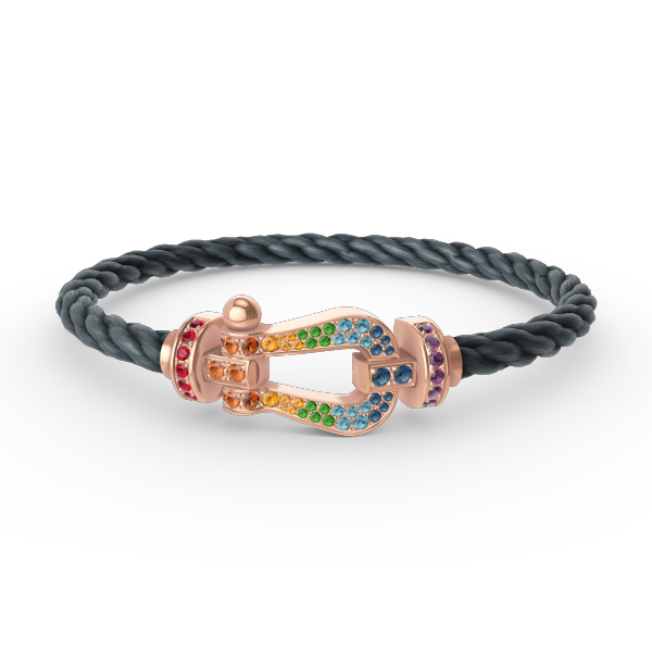 [⭐Renara]FORCE LARGE HORSESHOE  COLORED DIAMOND BRACELET ROSE GOLD