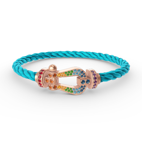 [⭐Renara]FORCE LARGE HORSESHOE  COLORED DIAMOND BRACELET ROSE GOLD