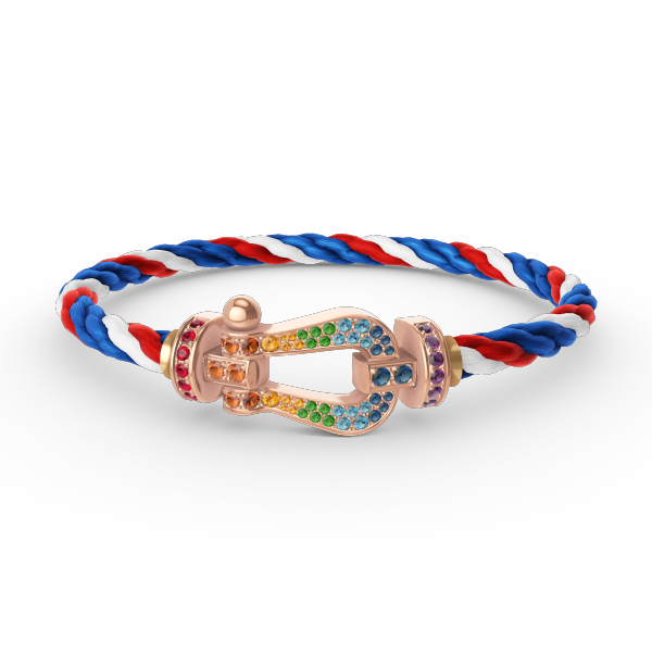 [⭐Renara]FORCE LARGE HORSESHOE  COLORED DIAMOND BRACELET ROSE GOLD