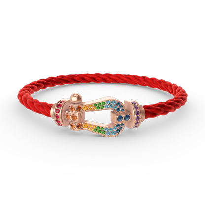 [⭐Renara]FORCE LARGE HORSESHOE  COLORED DIAMOND BRACELET ROSE GOLD