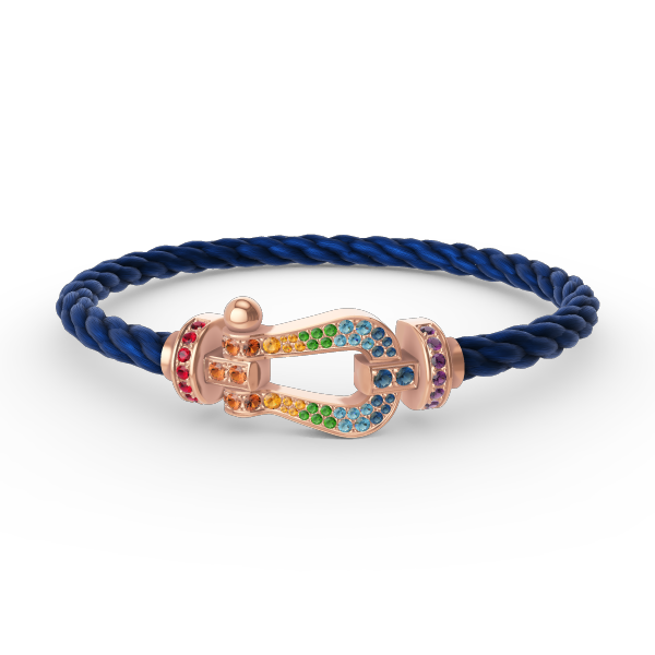 [⭐Renara]FORCE LARGE HORSESHOE  COLORED DIAMOND BRACELET ROSE GOLD