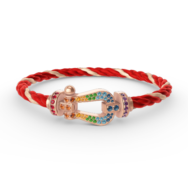 [⭐Renara]FORCE LARGE HORSESHOE  COLORED DIAMOND BRACELET ROSE GOLD