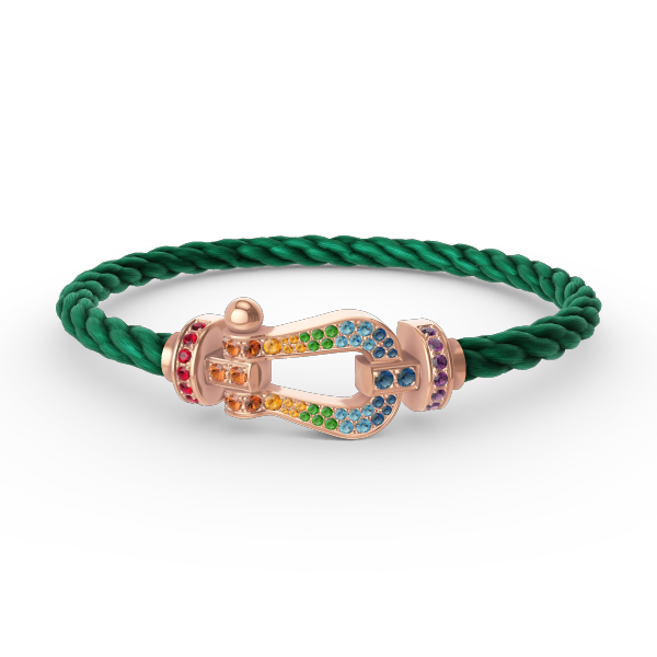 [⭐Renara]FORCE LARGE HORSESHOE  COLORED DIAMOND BRACELET ROSE GOLD