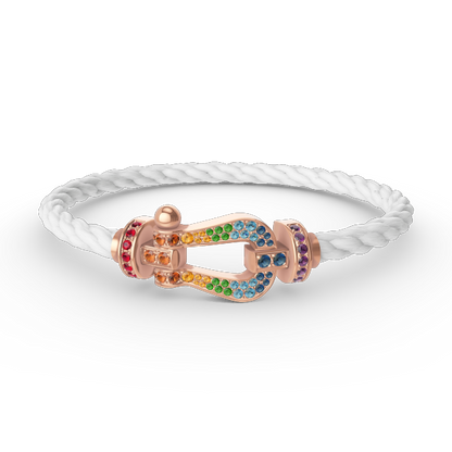 [⭐Renara]FORCE LARGE HORSESHOE  COLORED DIAMOND BRACELET ROSE GOLD